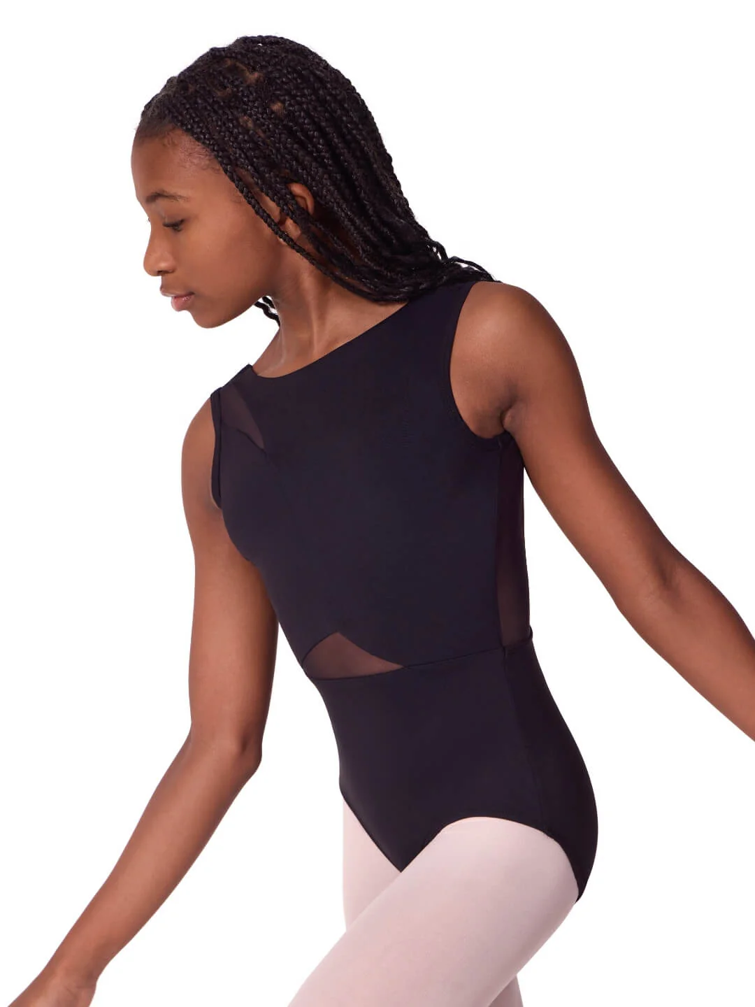 Soft Elegance Asymmetrical Boat Neck Leotard - Tween - Image 2