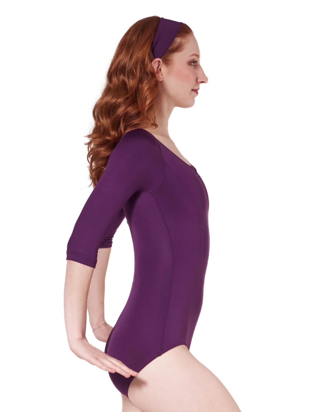 Studio Collection Dual Pinch 3/4 Sleeve Leotard - Image 5