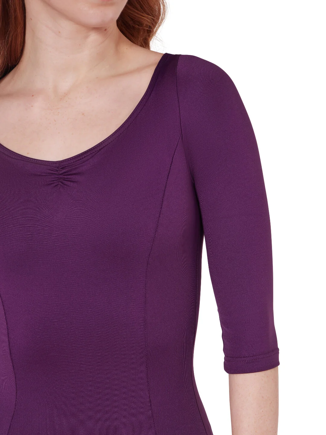 Studio Collection Dual Pinch 3/4 Sleeve Leotard - Image 7