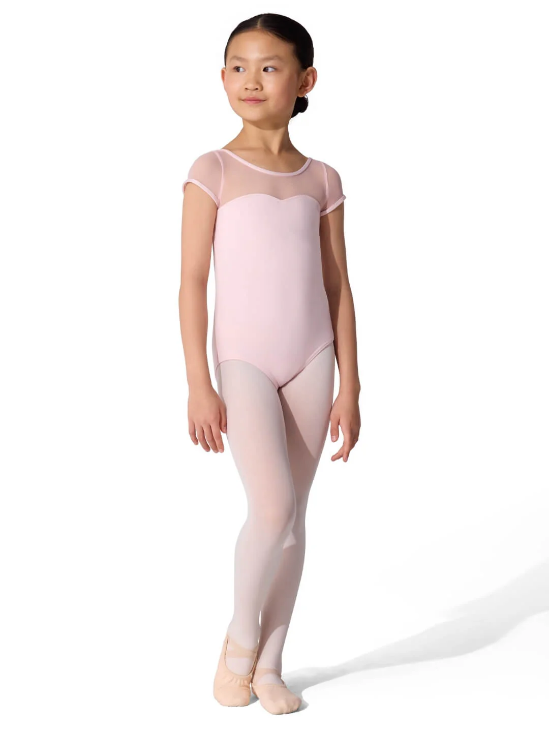Studio Collection Mesh Yoke Short Sleeve Leotard - Girls - Image 28