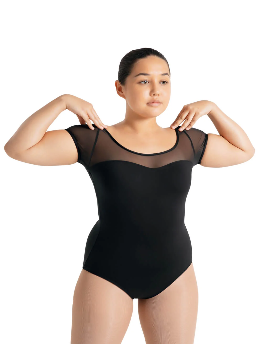 Studio Collection Mesh Yoke SS Leotard - Image 10
