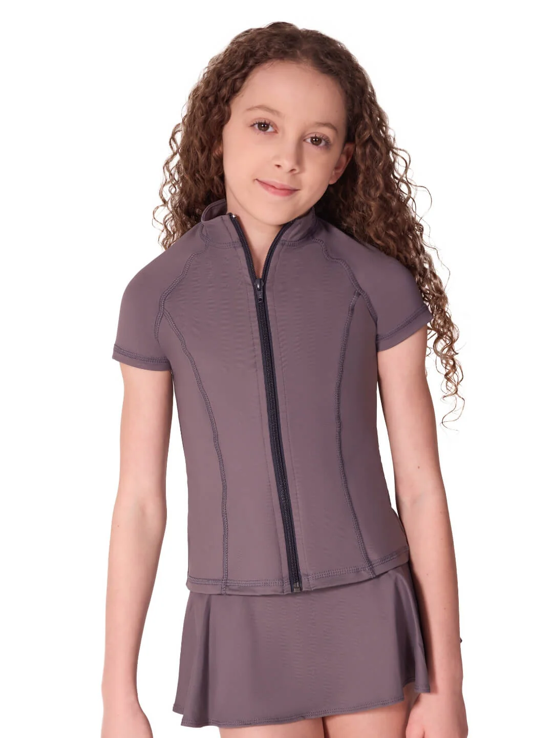 Studio Collection Short Sleeve Zip Top - Image 4
