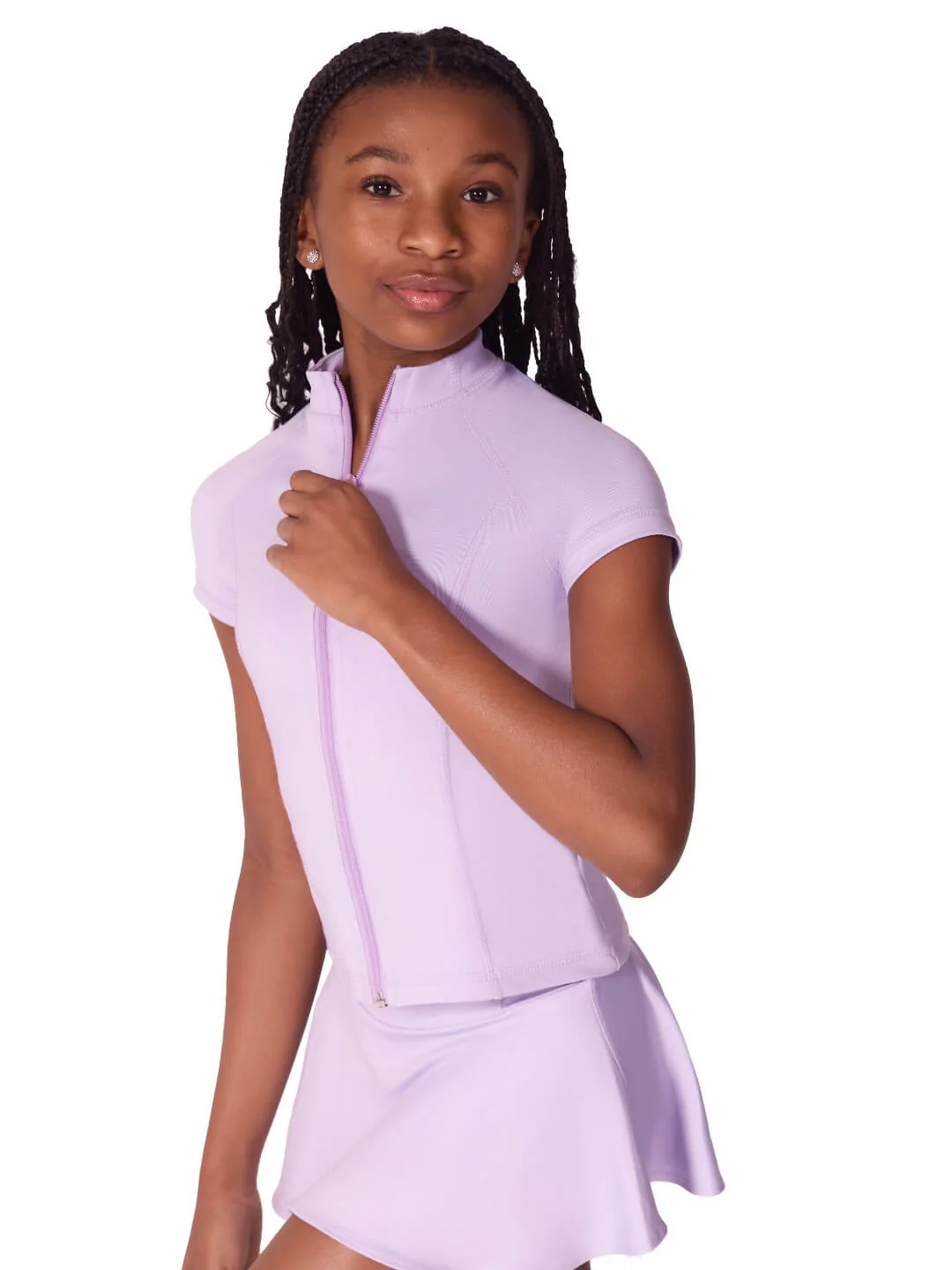 Studio Collection Short Sleeve Zip Top - Image 5