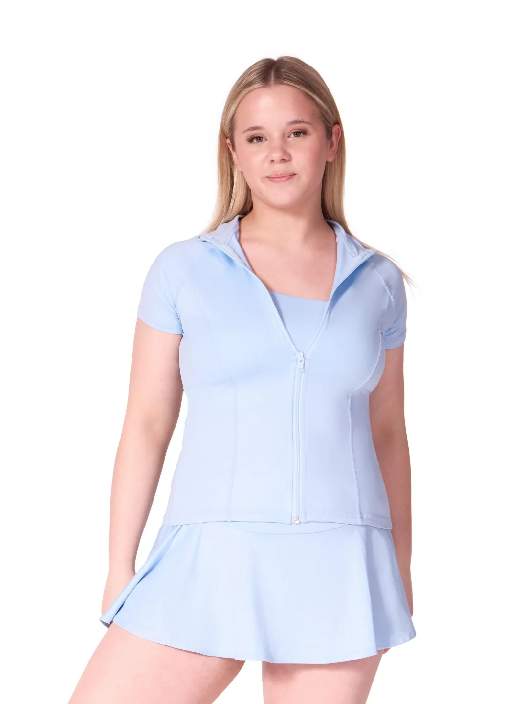 Studio Collection Short Sleeve Zip Top - Image 6
